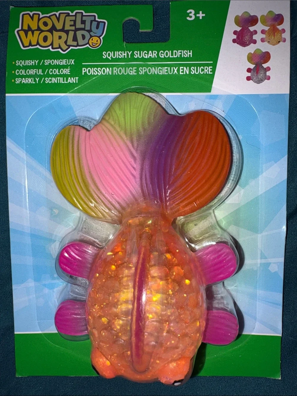 Novelty World - Orange & Pink Squishy Sugar Goldfish Toy